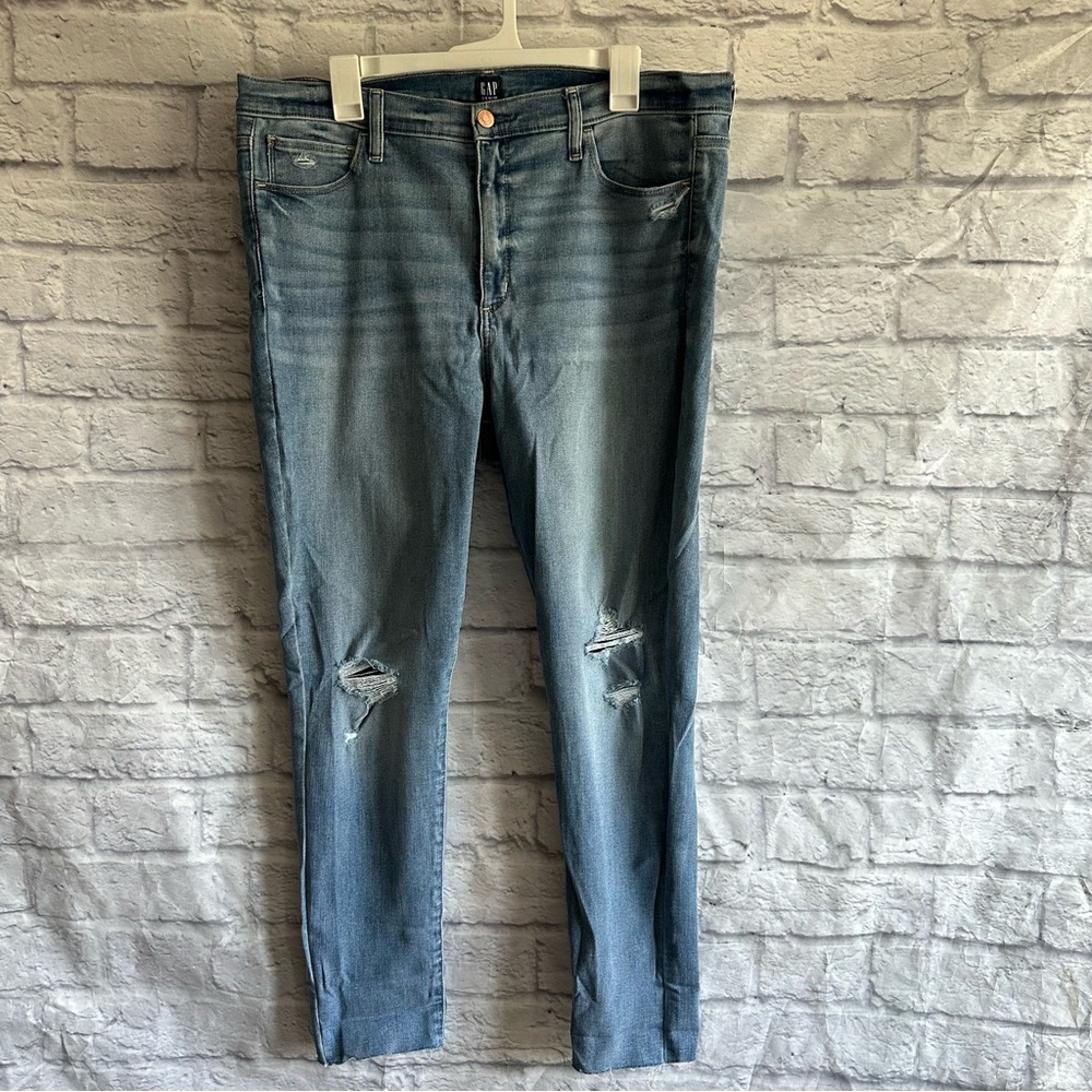 PREOWNED GAP FAVORITE JEGGINGS LIGHT WASH JEANS DENIM PLUS SIZE 18 WOMENS 34R